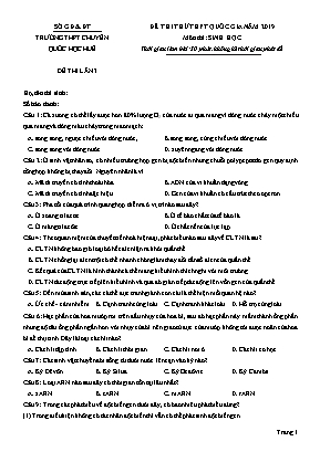 Đề thi thử THPT Quốc gia môn Sinh học năm 2019 lần 3 - Trường THPT chuyên Quốc học Huế